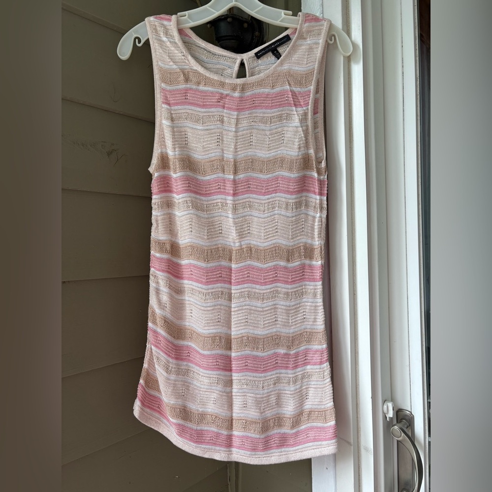 WHBM Pink and Cream Sleeveless Tunic- soft and delicate- beautiful ❤️❤️
